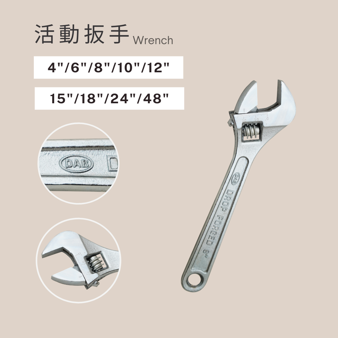 DAB,DAB輪,DAB腳輪,DAB工具,DAB手工具,DAB推車,DAB扳手,活動扳手,扳手,扳頭,萬力夾,DIY,DIY工具,DIY腳輪,DIY輪子,輪子零件,腳輪零件,五金手工具具,手工具,工具,霨雲企業,蔚雲企業,霨雲五金,蔚雲五金,霨雲手工具,霨雲推車,霨雲手推車,手推車,貨運推車,搬貨推車,手推車輪,傢俱用輪,建築五金,五金行,五金批發,五金工廠,施工工具,修繕工具,居家修繕,五金手工具,工廠直營,推車批發,新莊五金,三重五金,環河五金,台北五金